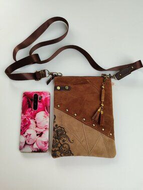 Soho Brisk Crossbody genuine suede bag EUC